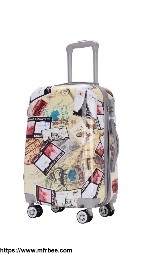 china_cheap_good_quality_fashionable_abs_and_polycarbonate_trolley_luggage_with_full_printing