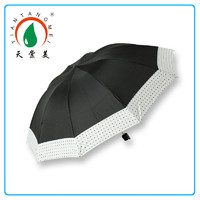 more images of Black Ribs Frame Brazil 3 Fold Rain Umbrella