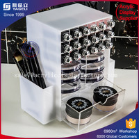 more images of clear custom spinning acrylic makeup organizer with brush holder christmas sale