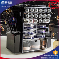 more images of clear custom spinning acrylic makeup organizer with brush holder christmas sale