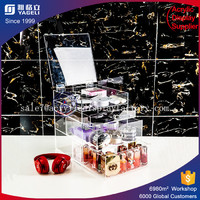 Countertop Clear Acrylic Cosmetic Storage Organizer 2 Drawers Clear Acrylic Cosmetic Organizer