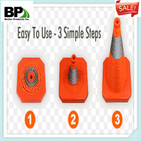 more images of Orange-Red Flexible Wider Traffic Cone