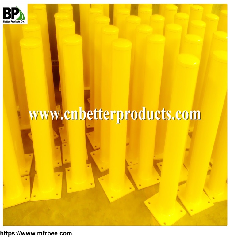 painted_yellow_removable_surface_mounted_steel_bollards