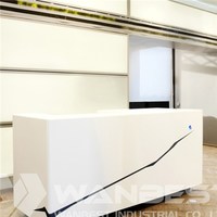 Corian White And Black Mobile Reception Desk With
