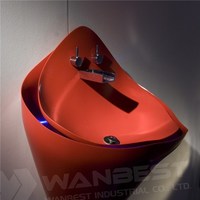 Hi Macs Thermoformed Floating Red Vanity