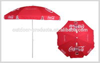 branded red promotional beach umbrella
