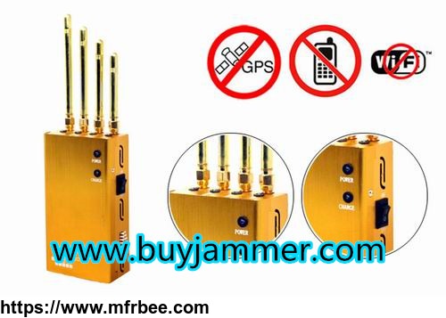 Powerful Golden Portable Cell phone Wi-Fi  GPS Jammer