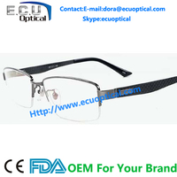 more images of China factory optical frames stainless Half-Rim eyewear italy designer