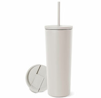 more images of Customized round travel insulated stainless steel coffee mug with straw