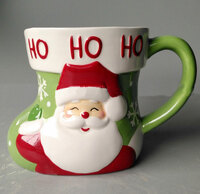 Customized santa claus coffee mug in the shape of a boot made of dolomite