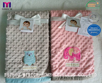 more images of Micro mink Bubble Embroidery Baby Receiving Blanket