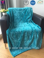 more images of Solid Color Cutting Rose Design Flannel Fleece Blanket