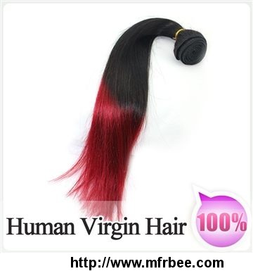 1pc_100_percentage_virgin_human_red_ombre_hair_silky_straight_weft