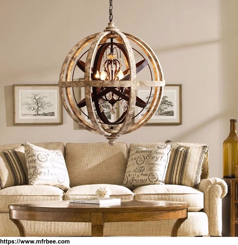 new_american_mediterranean_vintage_rustic_iron_spherical_lamp_interior_creative_chandeliers_with_ul_ce
