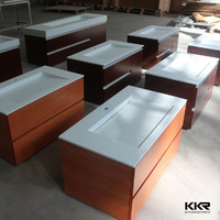 more images of Popular bathroom cabinet with resin basin