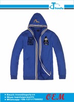 Customized high quality cotton zipper-up hoodies