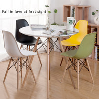 more images of Mdf white modern dining table with wood leg
