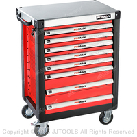 metal drawer storage cabine 8 Drawers Roller Cabinet With Metal Worktop