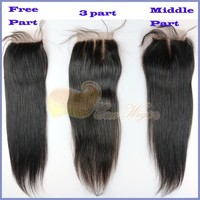 more images of Brazilian Straight Human Hair Lace Closure Bleached Knots 4X4 Inch