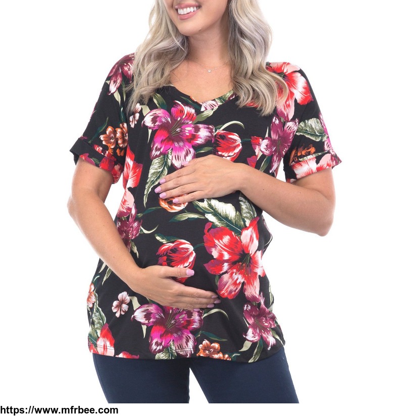 maternity_tops_from_mother_bee_maternity_cuff_sleeved_shirt_with_side_pockets