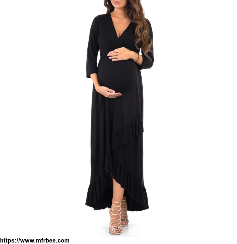 women_s_3_4_sleeve_faux_wrap_maternity_dress_at_a_discounted_price