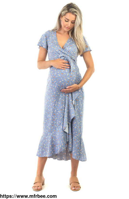 maternity_dresses_online_maternity_and_nursing_dress_with_butterfly_sleeve_with_ruffles