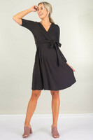 Maternity And Nursing Knee-Length Dress With Tie Belt | 20% Off