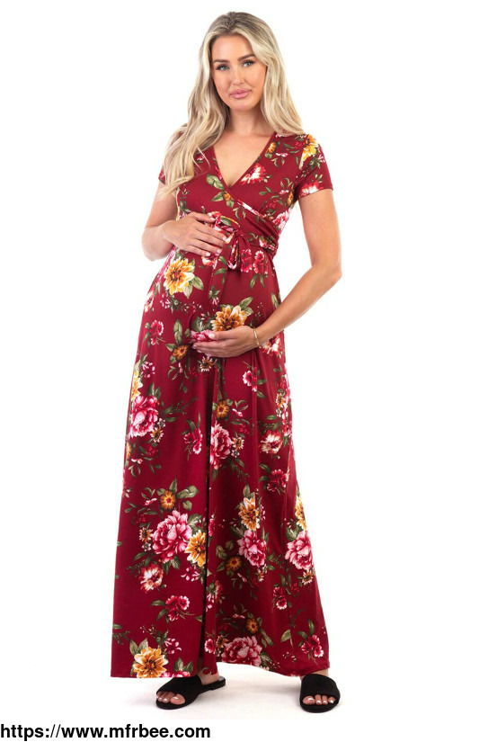 maternity_and_nursing_surplice_short_sleeve_floral_dress