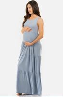 Maternity Boho Tier Tank Maxi Dress | Flattering Fit For Moms-To-Be