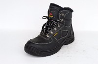 Made in China high quality cheap Middle Cut PU injection safety work shoe