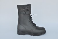 Men Genuine Leather Black Army Boots,Military Combat Boots