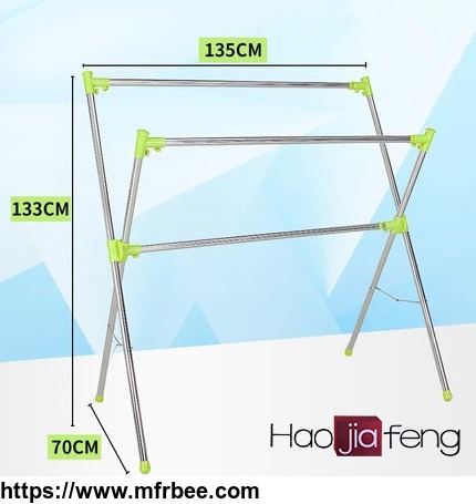hjf_gw_528_promotion_stainless_steel_folding_towel_and_clothes_floor_free_standing_drying_rack