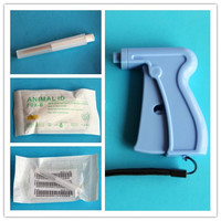Animal pet id microchip needles with reusable implant injection gun