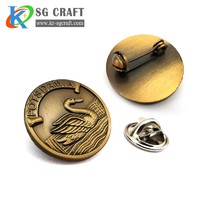 Custom round logo blank metal material tin button pin badge