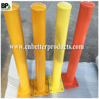 yellow powder coated steel pipe for street