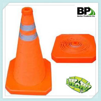 Traffic Cone with Rubber Base