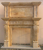more images of Double Marble Fireplace Of Carved Flower