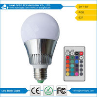 E27/B22 50000hrs E27 remote control 16 color rgb led bulb light