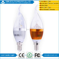 E14 LED candle lights 3W replacing traditional incandescent bulbs low power
