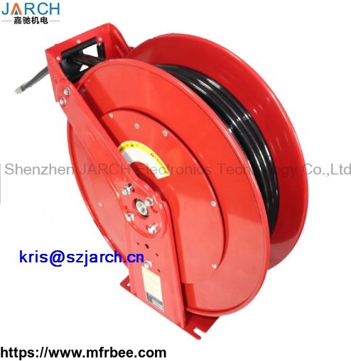 double_tube_spring_hydraulic_roller_dual_pedestal_oil_hose_reel_spring_auto_hose_reel_for_air_water_oil