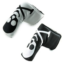 PU Leather Skull Golf Putter Covers Black, White