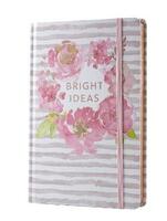 cute korean style pu cover carry-on notebook flower elastic notebook with gold edge