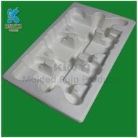 Eco-friendly sturdy recyclable molded pulp thermoform tray