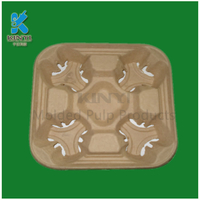 Custom food grade fiber molded pulp cup carrier tray