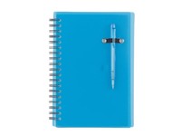 Spiral bound notebook with ballpoint pen