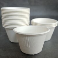 4oz Bagasse Disposable Biodegradable Paper Coffee Juice Sauce Water Tee Cup Sauce Paper Cup With Lid