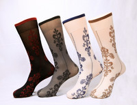 more images of Women's 400N sheer floral trouser socks