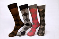 Women's 400N argyle pattern sheer trouser socks