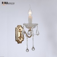 more images of Rima7121 home decoration classic Glass Candle Shape Holder Crystal fancy Candle Wall Lamp