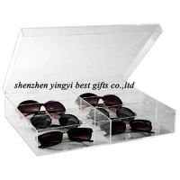Wholesale Acrylic 6 Compartment Eyewear Sunglasses Display Case NEW
